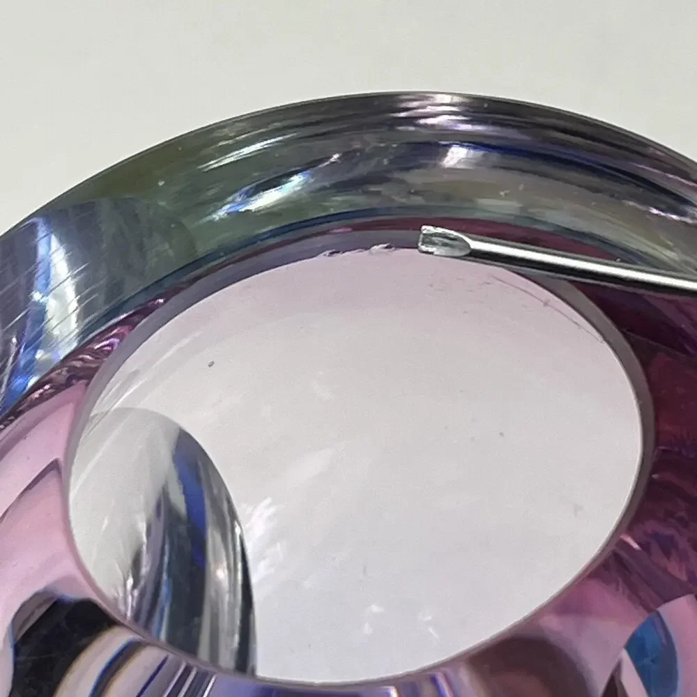 Vintage Murano Sommerso Vase Designed By Flavio Poli for Seguso Blue Pink Violet
